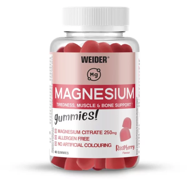 Magnesium gummies - gumicukor 48 db -málna íz