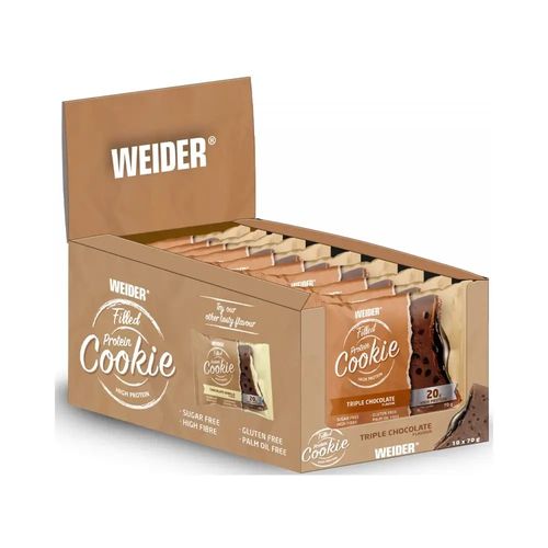 WEIDER ® Filled Protein cookie - töltött fehérjés keksz -10X70g - Image 2