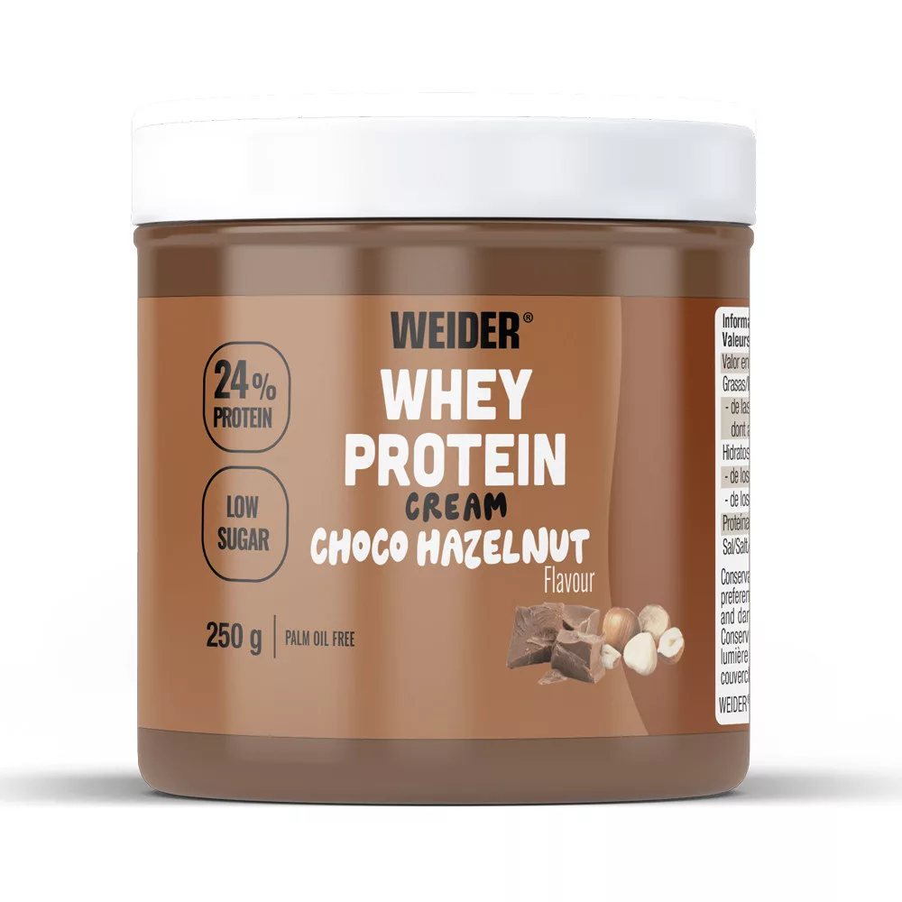 WEIDER ® Whey Protein Cream choco-hazelnut – Csokoládé–törökmogyoró ízű fehérjekrém - 250g