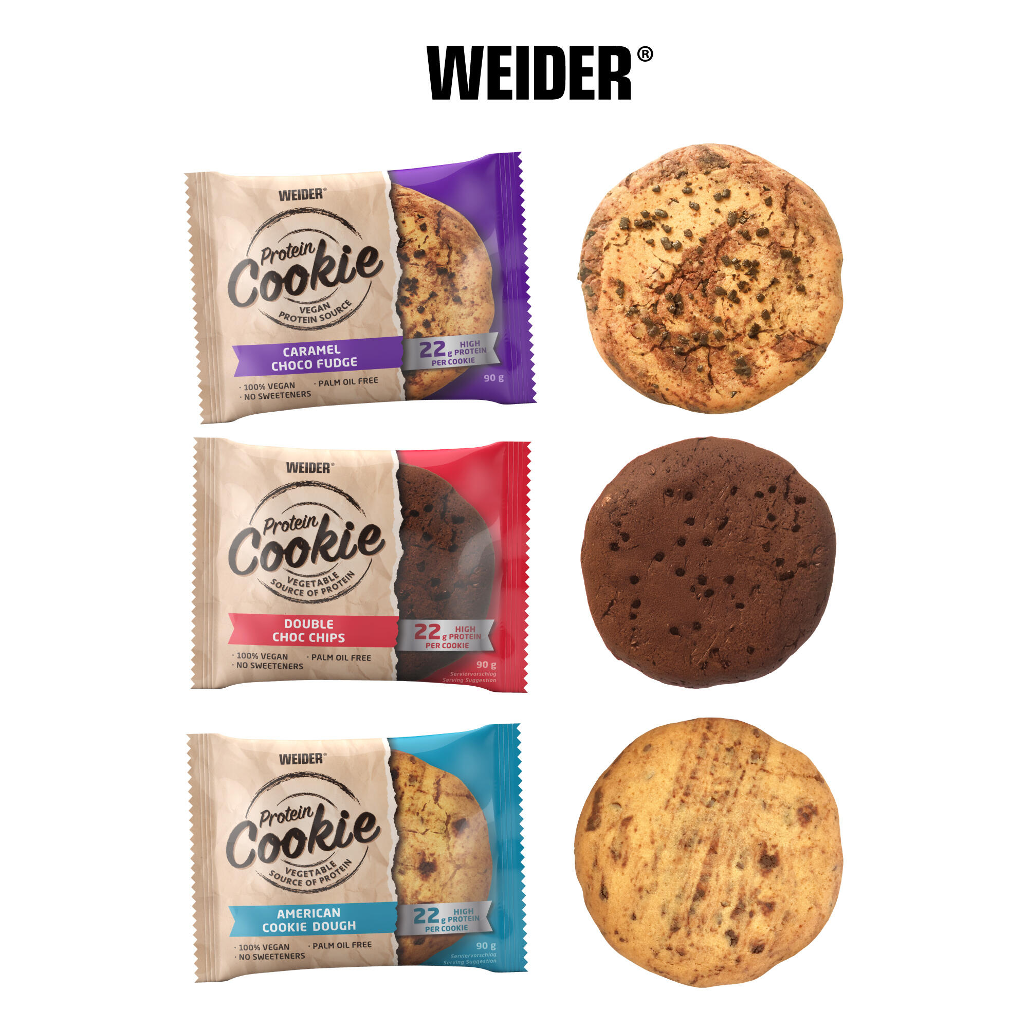 WEIDER ® Vegan Protein Cookie Mix Pack – 3 × 50 g - Image 2