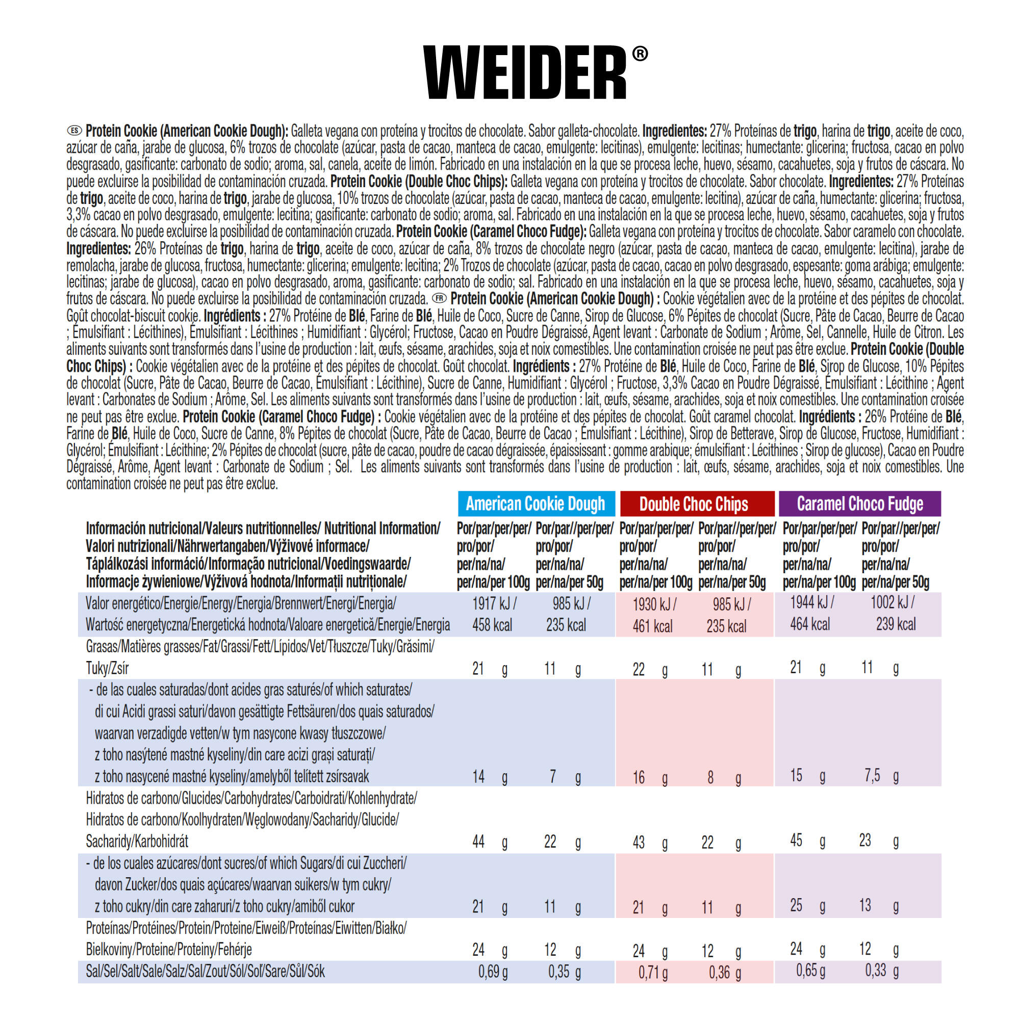 WEIDER ® Vegan Protein Cookie Mix Pack – 3 × 50 g - Image 4