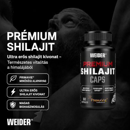 Weider Premium Shilajit összetevői – Shilajit, magnézium, cink és B6-vitamin